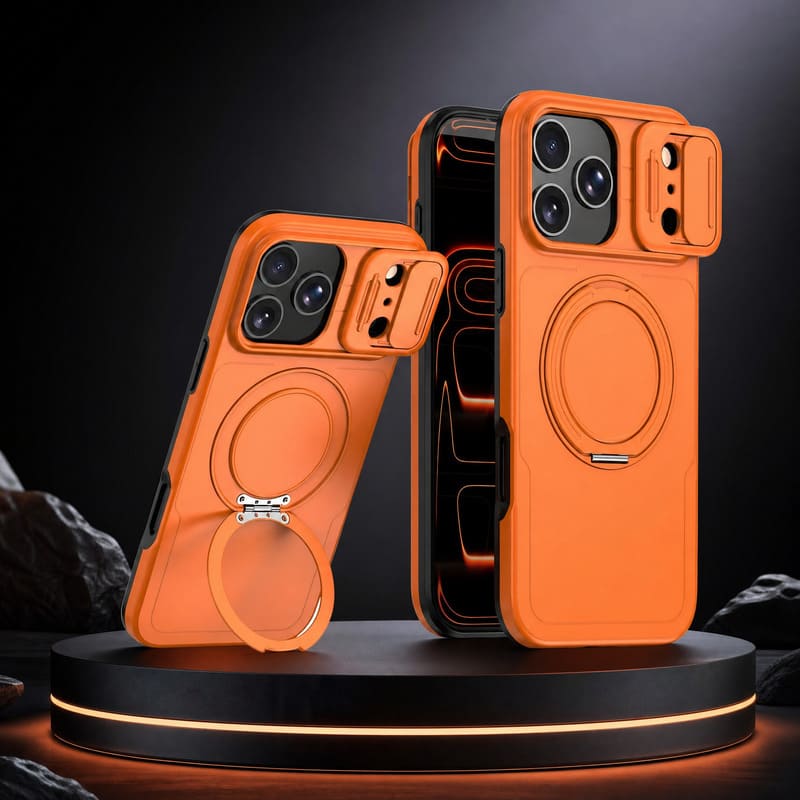 REZNIKA Armor 3.0 – Katonai minőségű ütésálló mágneses tok kameracsúszdával és 360°-os kitámasztó gyűrűvel iPhone 18-hoz