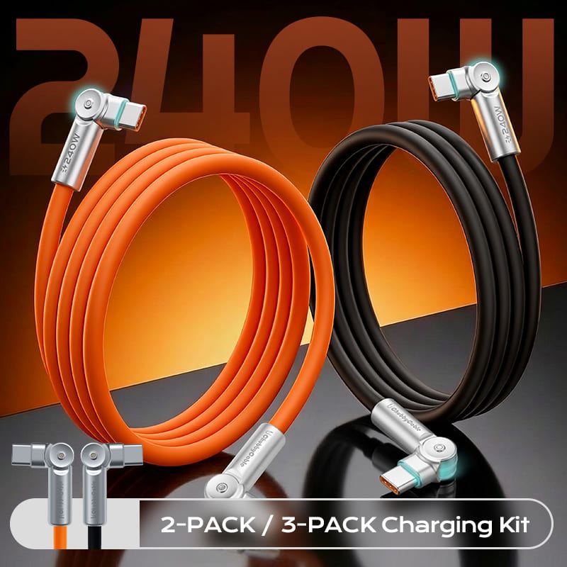 “REZNIKA RotateX” 240W Rotating Cable – 2-Pack / 3-Pack (Dual 180° + LED)