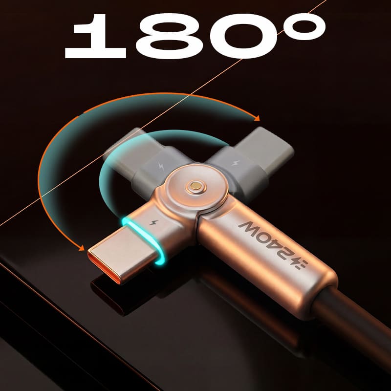 “REZNIKA RotateX” 240W Rotating Cable – 2-Pack / 3-Pack (Dual 180° + LED) - Image 2