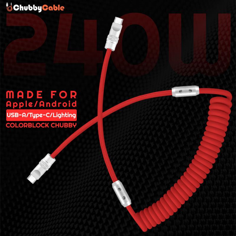 “Curly REZNIKA” 240W Coiled Braided Silicone Fast Charging Cable