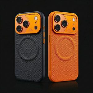 REZNIKA Armor Diamond – mágneses bőr tok fém kameravédővel iPhone-hoz