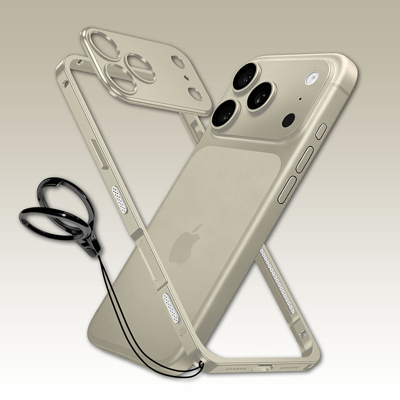REZNIKA Armor LiteGo – Ultra-Thin Metal Bumper Case With Lens Protector & GripRing Phone Stand For iPhone - Image 12
