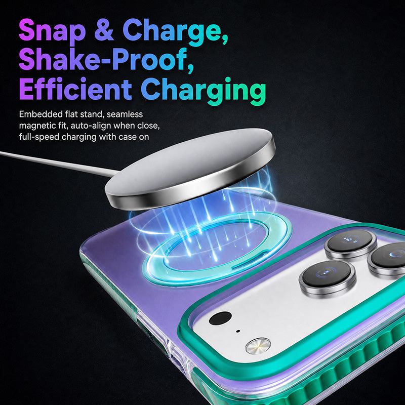 REZNIKA Armor Splicing – Matte Color-Block with 360° Hidden Magnetic Stand Case For iPhone - Image 4