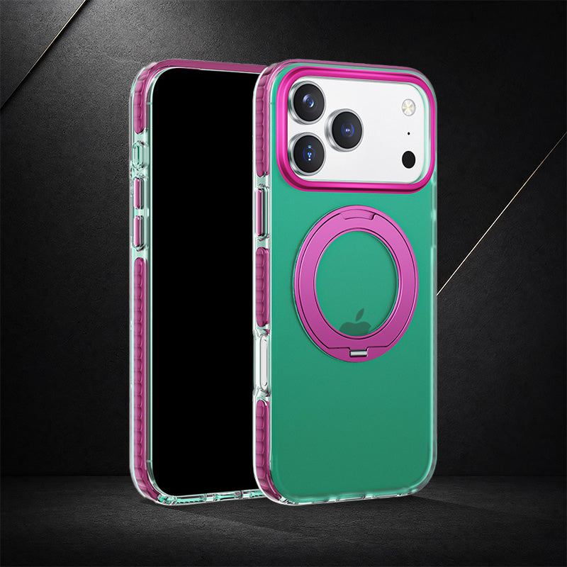 REZNIKA Armor Splicing – Matte Color-Block with 360° Hidden Magnetic Stand Case For iPhone - Image 9