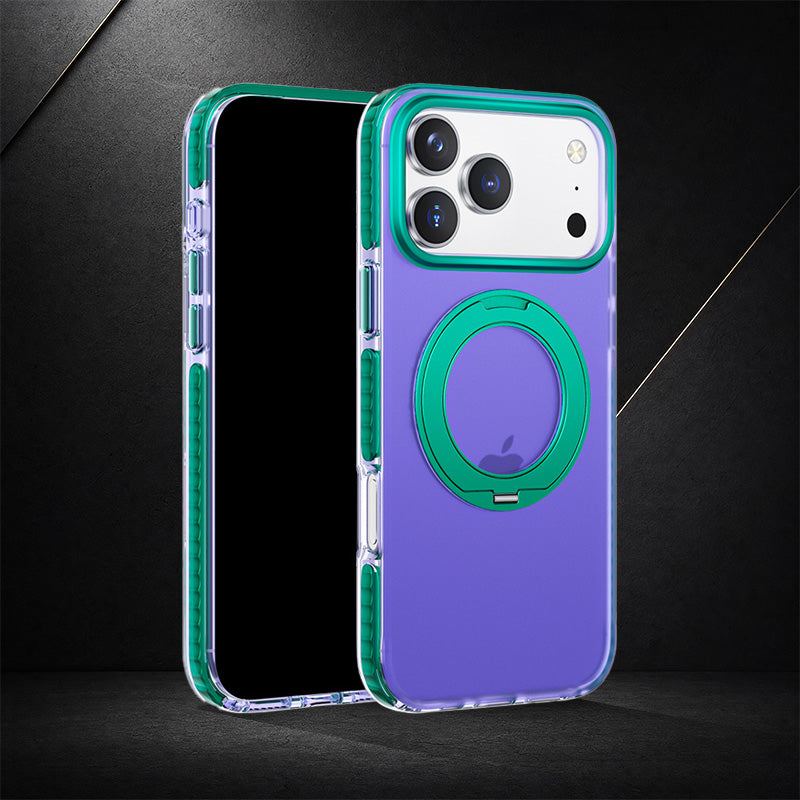 REZNIKA Armor Splicing – Matte Color-Block with 360° Hidden Magnetic Stand Case For iPhone - Image 7