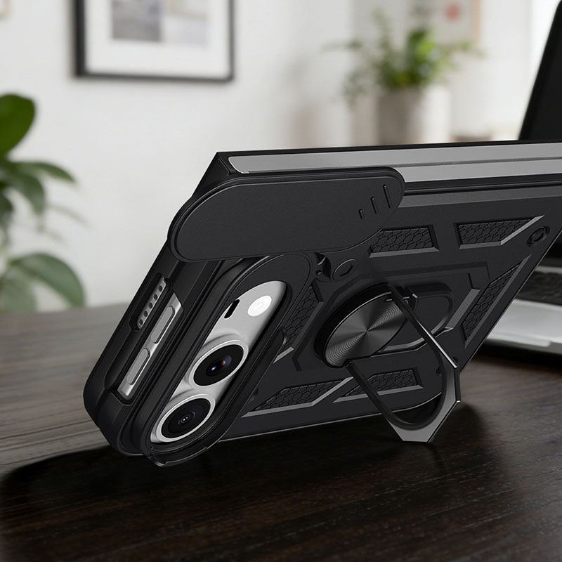 REZNIKA Armor FoldShield™ – Shockproof Protective Case with Slide-Open Window & Built-In Stand for iPhone Duo - Image 2