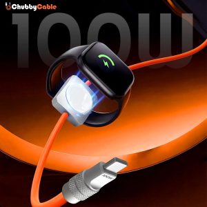 REZNIKA Solo-Flex™ 2-In-1 USB-C Cable With In-Line Watch Charger