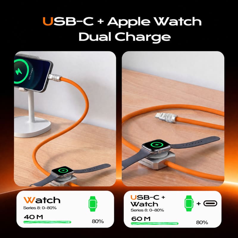 REZNIKA Solo-Flex™ 2-In-1 USB-C Cable With In-Line Watch Charger - Image 7