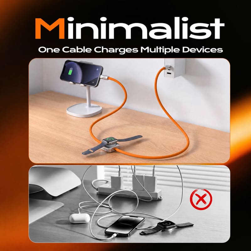 REZNIKA Solo-Flex™ 2-In-1 USB-C Cable With In-Line Watch Charger - Image 4