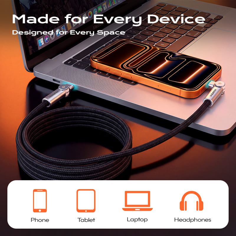 REZNIKA MagRotateX – 240W Magnetic Easy-Pack Cable with 180° Rotating Connectors - Image 2