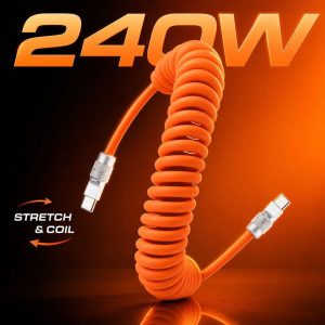 “Curly REZNIKA” 240 W tekercses gyorstöltő kábel autóhoz [240H leereszkedésmentes]