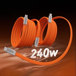“Flat REZNIKA” szilikon 240 W USB C-USB C kábel – 6ft/2 csomag