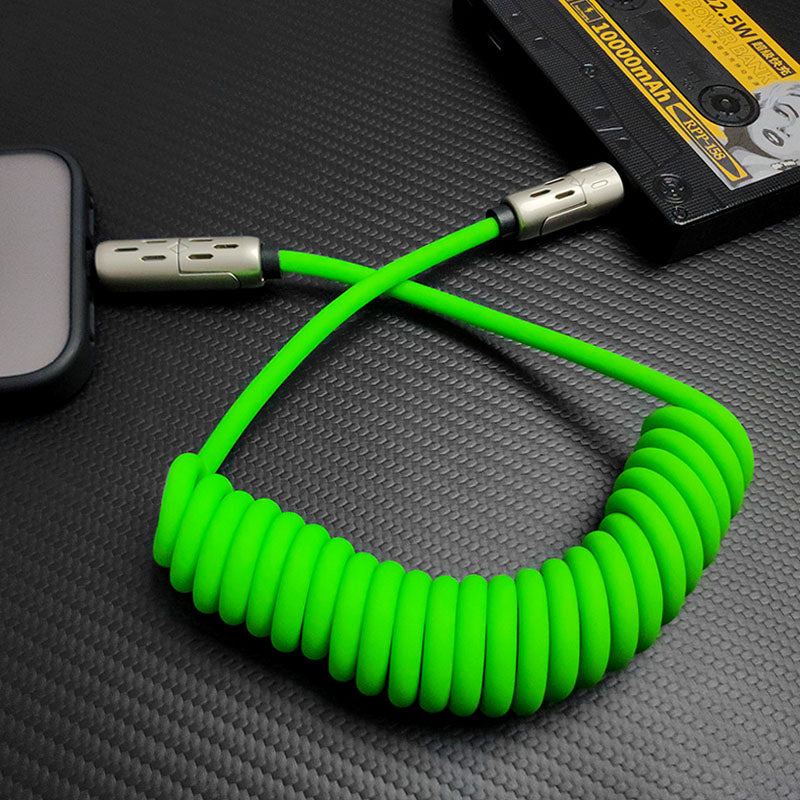 "GlowCharge Pro" 240W 4-in-1 Spring Car Cable with Lights - Image 2