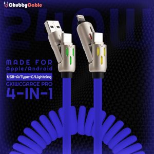 "GlowCharge Pro" 240 W 4 az 1-ben rugós autókábel lámpákkal