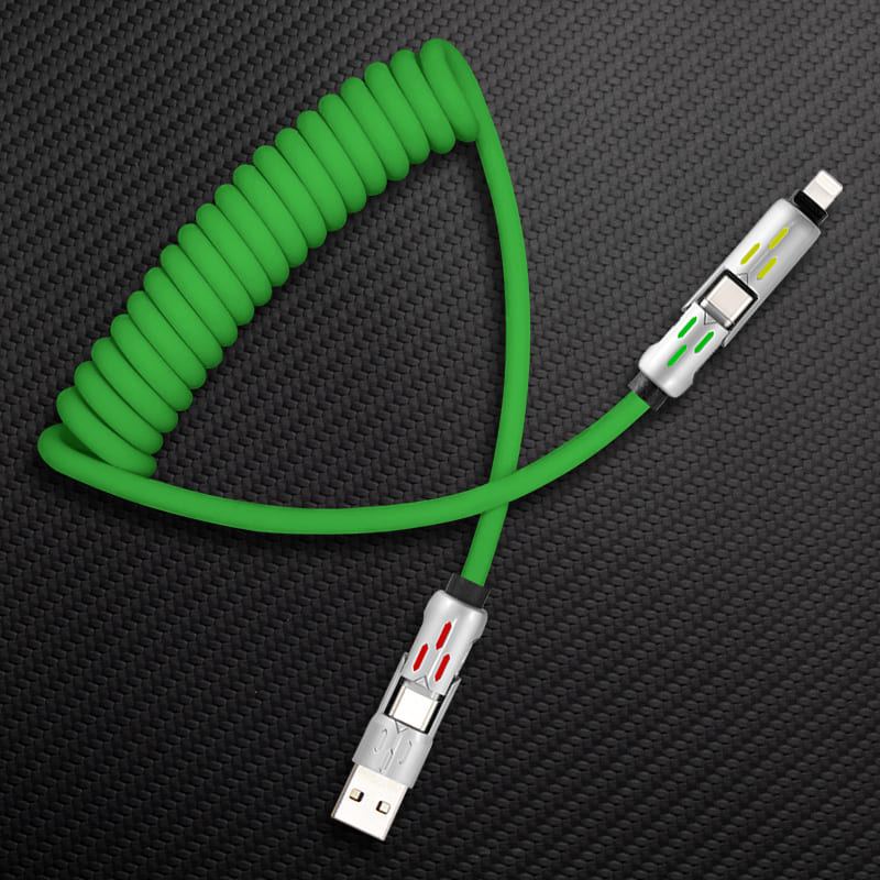 "GlowCharge Pro" 240W 4-in-1 Spring Car Cable with Lights - Image 10