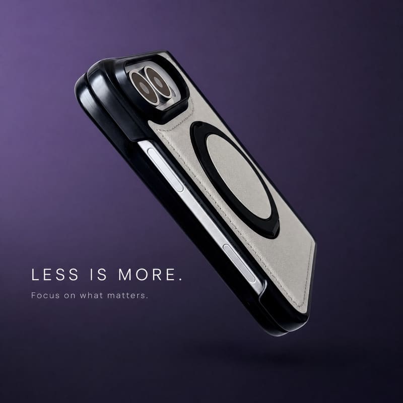 REZNIKA Armor LuxeGrip™ – bőr-szemcsés MagSafe állvány tok iPhone Duo készülékhez - Image 5