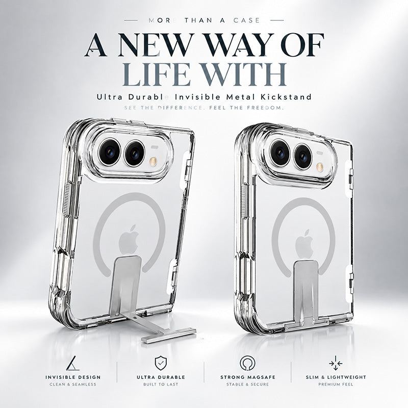REZNIKA Armor ClearFold – MagSafe csúszó állvány tok iPhone Duo készülékhez - Image 3