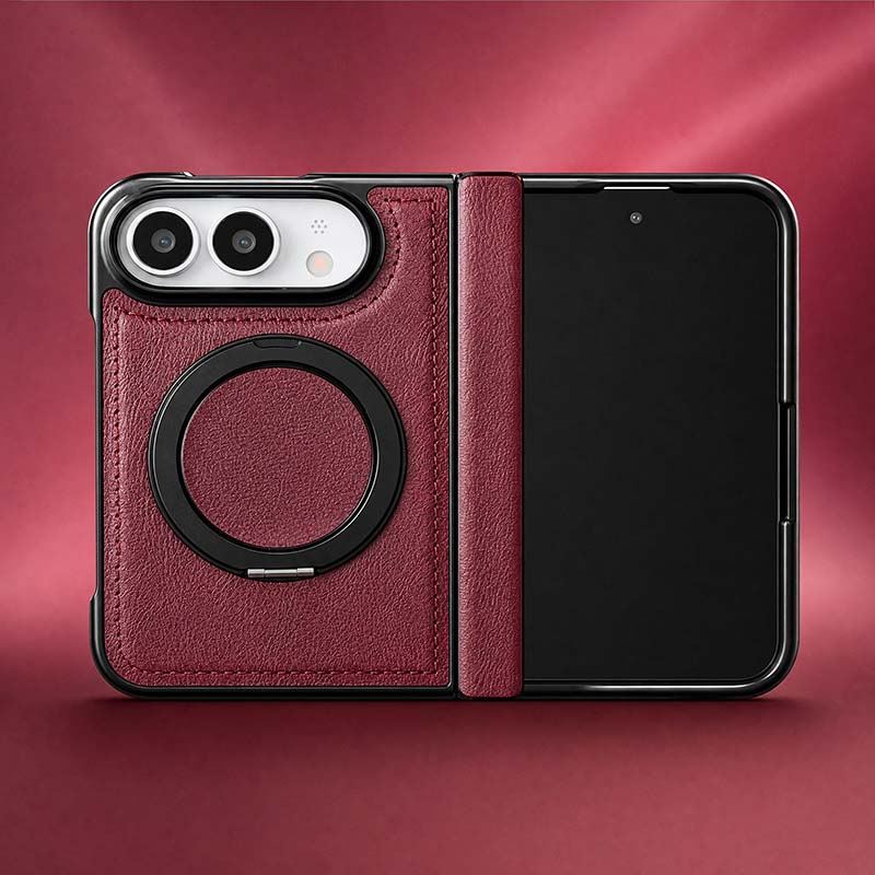 REZNIKA Armor LuxeGrip™ – bőr-szemcsés MagSafe állvány tok iPhone Duo készülékhez