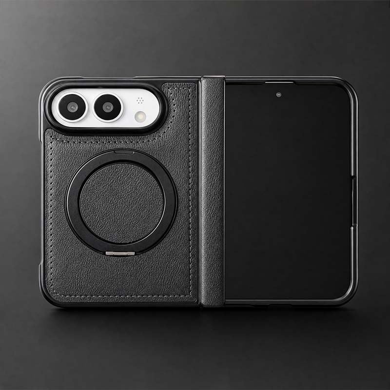 REZNIKA Armor LuxeGrip™ – bőr-szemcsés MagSafe állvány tok iPhone Duo készülékhez - Image 8
