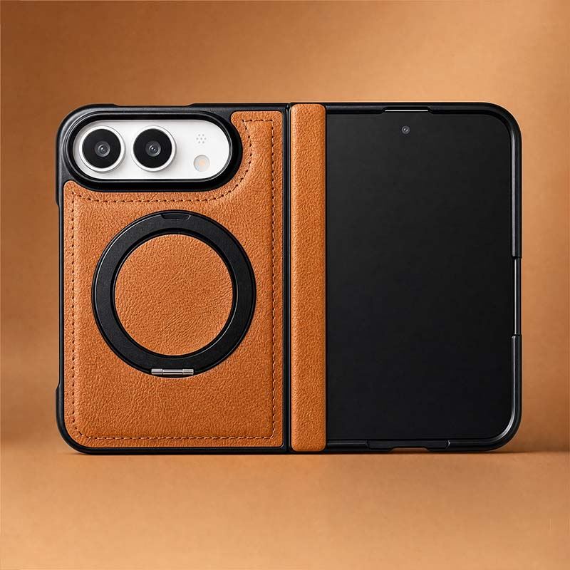 REZNIKA Armor LuxeGrip™ – bőr-szemcsés MagSafe állvány tok iPhone Duo készülékhez - Image 9