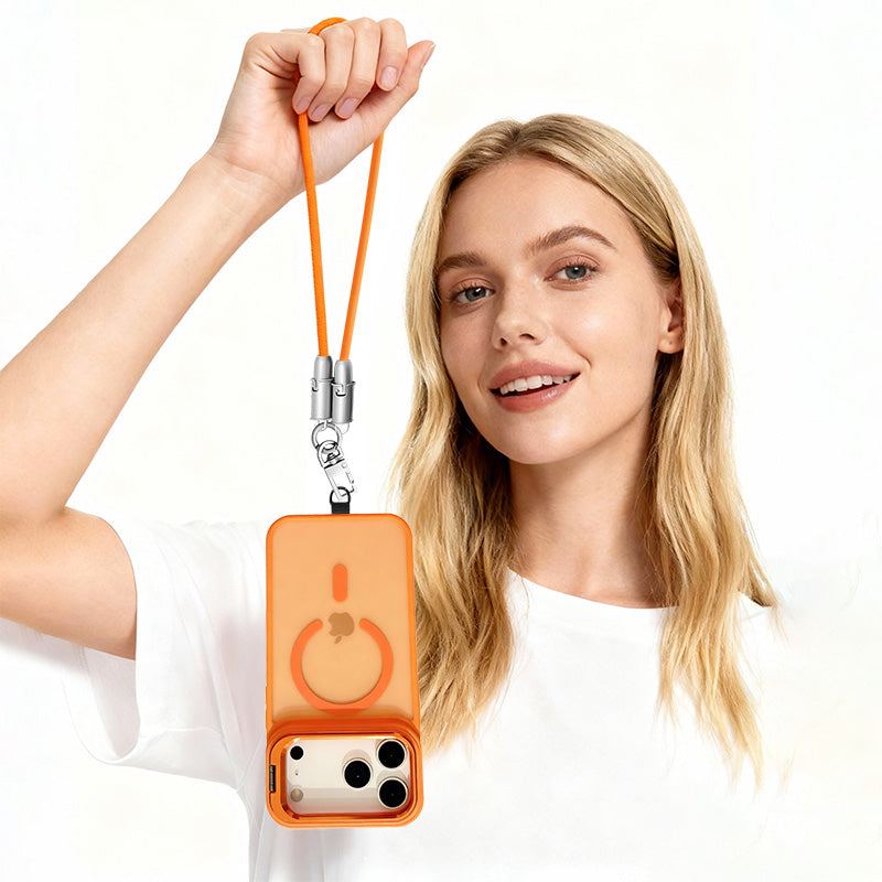 Metal Lens Bracket Phone Case For iPhone & REZNIKAcable Crossbody Strap Cable Combo - Image 2