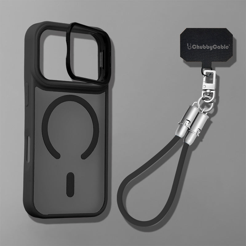 Metal Lens Bracket Phone Case For iPhone & REZNIKAcable Crossbody Strap Cable Combo - Image 8