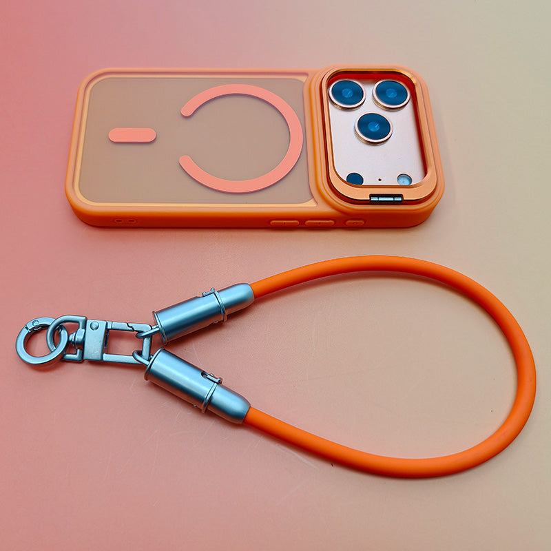 Metal Lens Bracket Phone Case For iPhone & REZNIKAcable Crossbody Strap Cable Combo - Image 6