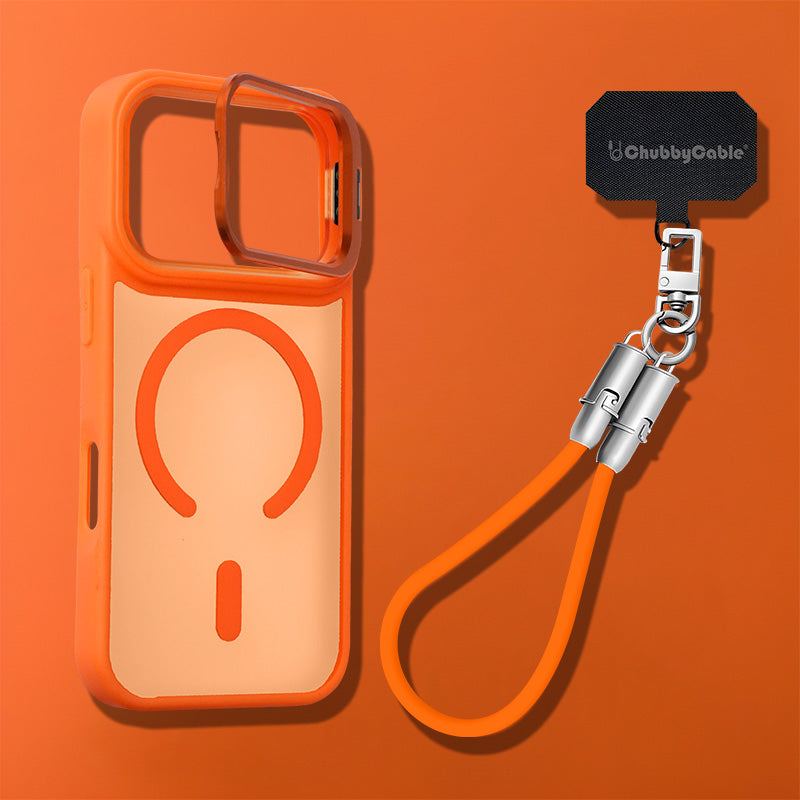 Metal Lens Bracket Phone Case For iPhone & REZNIKAcable Crossbody Strap Cable Combo - Image 7