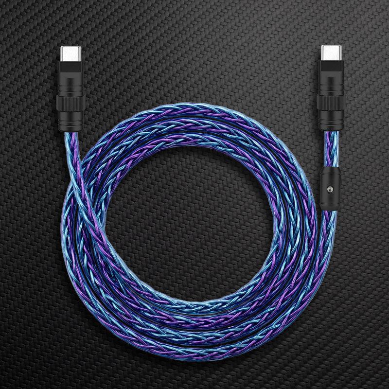 “Neon REZNIKA” 240 W fonott ezüstözött gyorstöltő kábel - Image 7