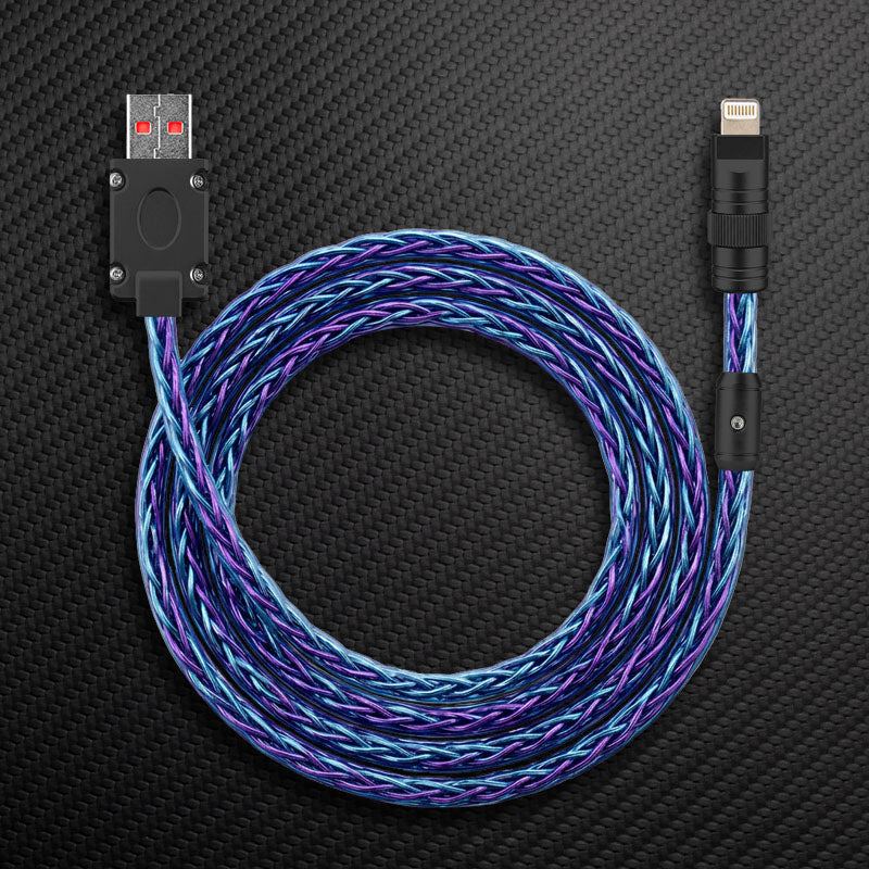 “Neon REZNIKA” 240 W fonott ezüstözött gyorstöltő kábel - Image 10