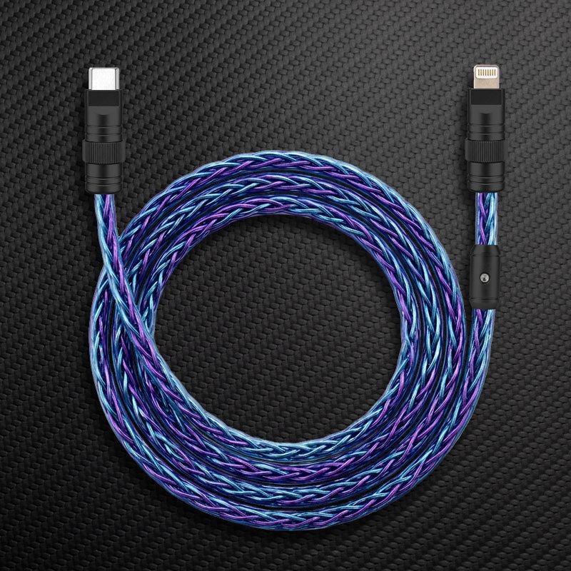 “Neon REZNIKA” 240 W fonott ezüstözött gyorstöltő kábel - Image 8