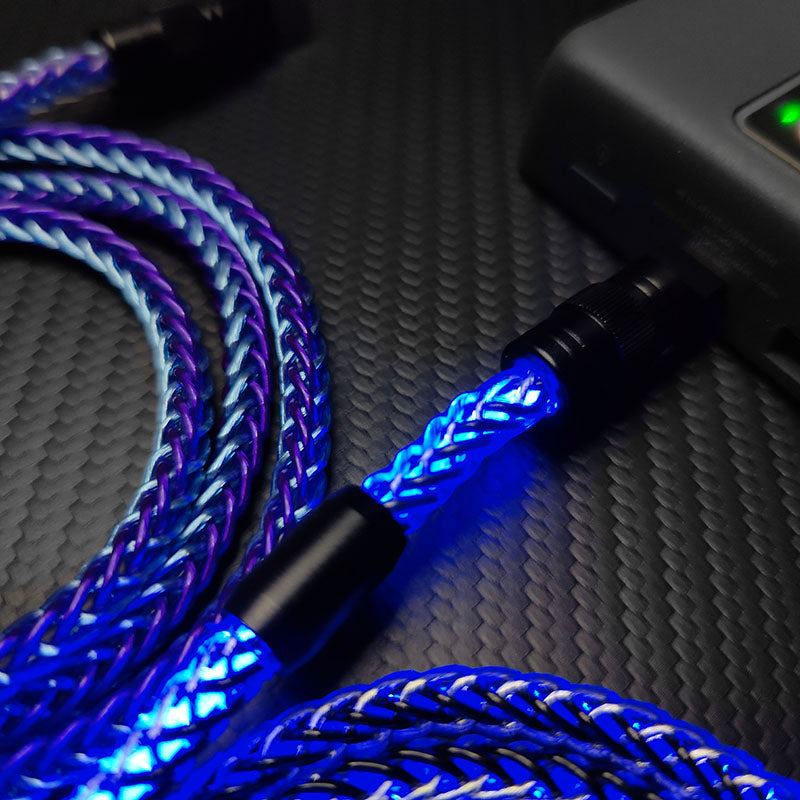“Neon REZNIKA” 240 W fonott ezüstözött gyorstöltő kábel - Image 4