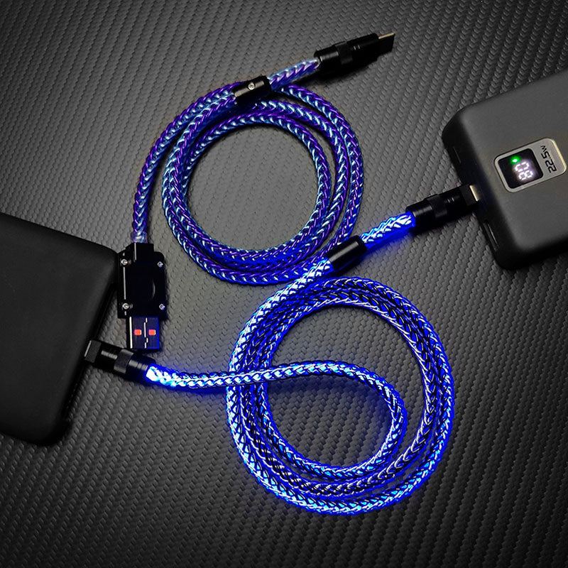 “Neon REZNIKA” 240 W fonott ezüstözött gyorstöltő kábel - Image 2