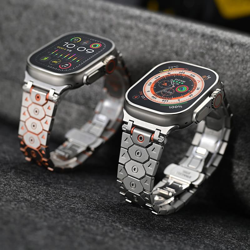 "Újradefiniált elegancia" luxus titán rozsdamentes acél szíj Apple Watchhoz