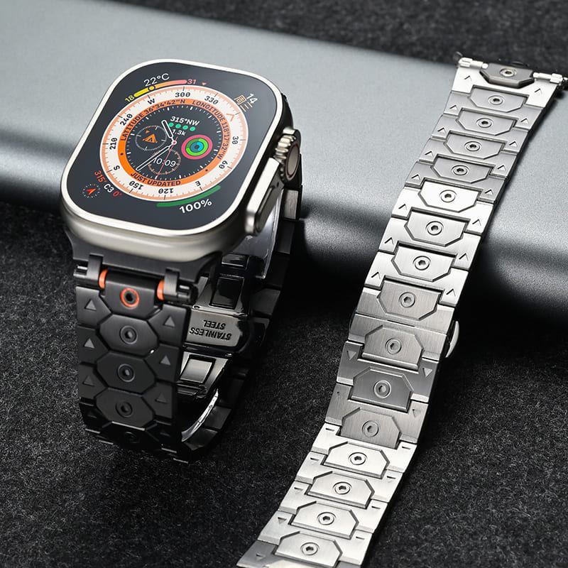 "Újradefiniált elegancia" luxus titán rozsdamentes acél szíj Apple Watchhoz - Image 7