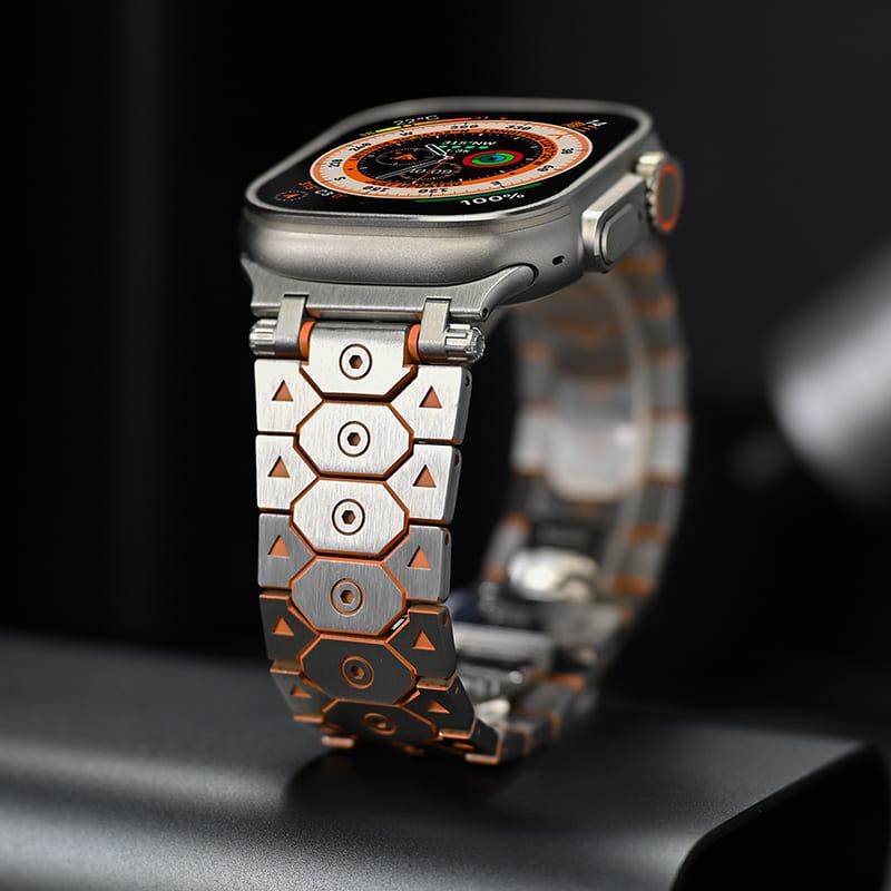 "Újradefiniált elegancia" luxus titán rozsdamentes acél szíj Apple Watchhoz - Image 3