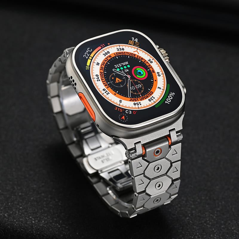"Újradefiniált elegancia" luxus titán rozsdamentes acél szíj Apple Watchhoz - Image 4