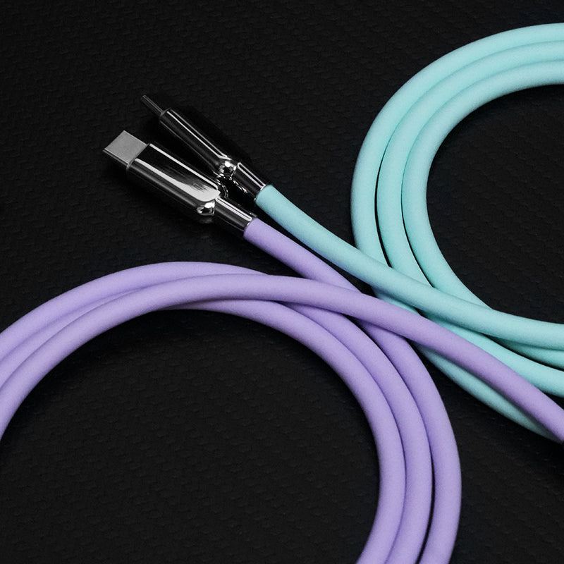 “Thin REZNIKA” 240W Grainy Texture Charging Cable With Mirrored Connector - Image 3