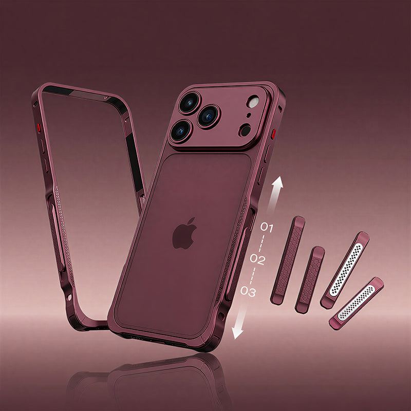 REZNIKA Armor SlideRail – Metal Frame Case with Interactive Side Slider & Detachable Lens Cover For iPhone - Image 7
