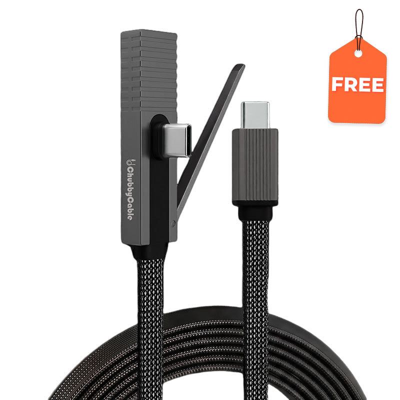 Ingyenes REZNIKA StandLite™Pro – 90°-os 240 W-os gyorstöltő kábel láthatatlan állvánnyal és telefontok-barát