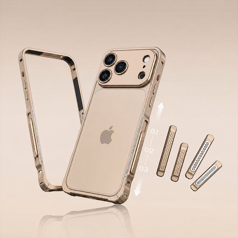 REZNIKA Armor SlideRail – Metal Frame Case with Interactive Side Slider & Detachable Lens Cover For iPhone - Image 12