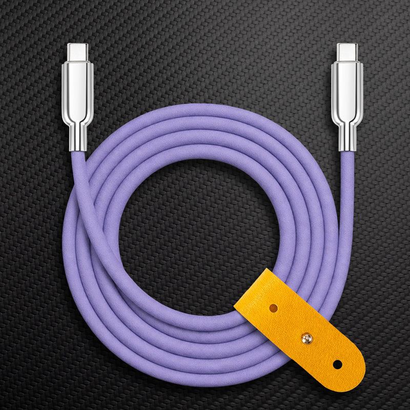 “Thin REZNIKA” 240W Grainy Texture Charging Cable With Mirrored Connector - Image 6