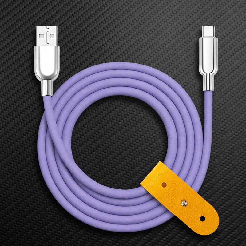 “Thin REZNIKA” 240W Grainy Texture Charging Cable With Mirrored Connector - Image 8