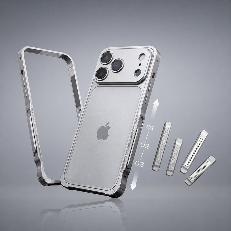 REZNIKA Armor SlideRail – Metal Frame Case with Interactive Side Slider & Detachable Lens Cover For iPhone - Image 11