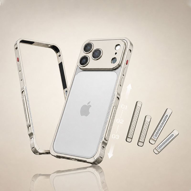 REZNIKA Armor SlideRail – Metal Frame Case with Interactive Side Slider & Detachable Lens Cover For iPhone - Image 13