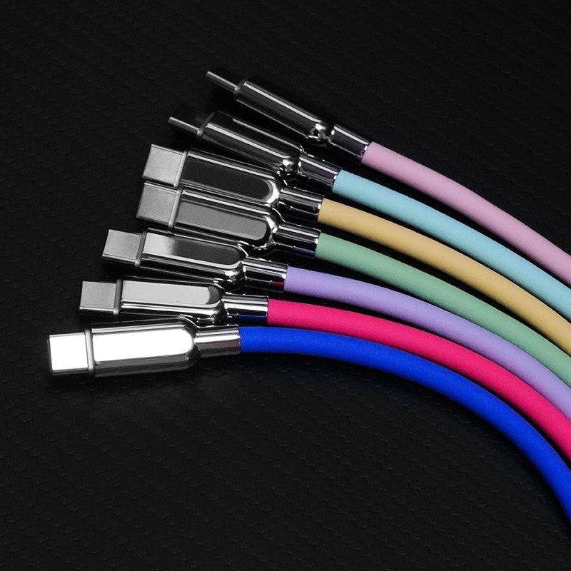 “Thin REZNIKA” 240W Grainy Texture Charging Cable With Mirrored Connector - Image 4