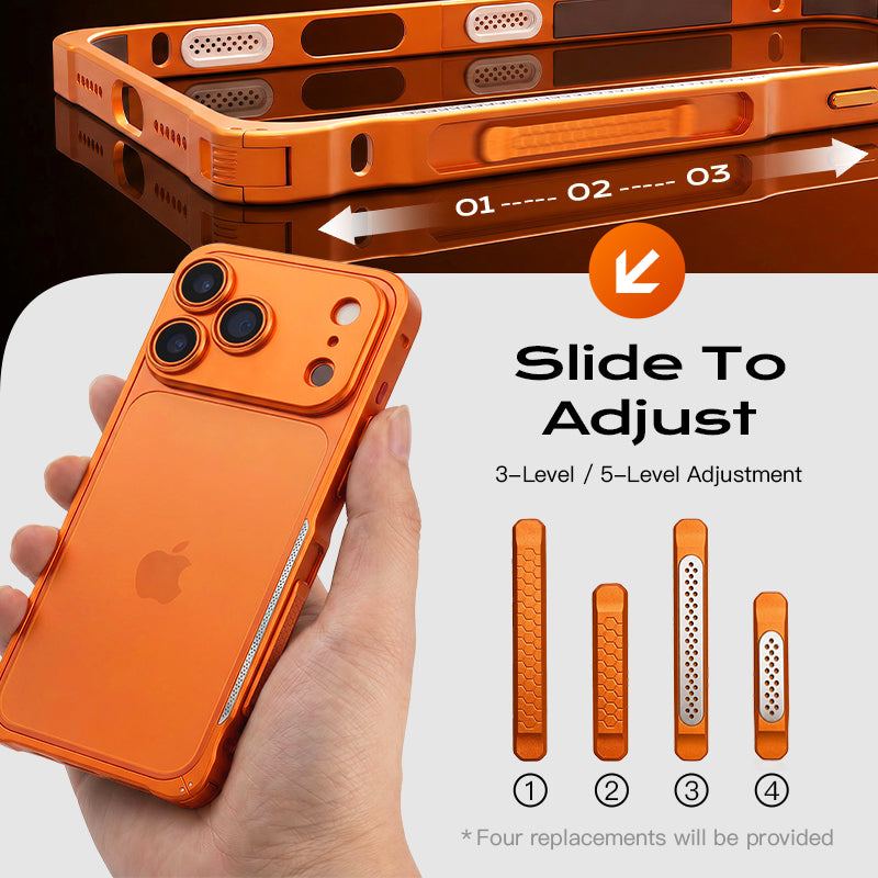REZNIKA Armor SlideRail – Metal Frame Case with Interactive Side Slider & Detachable Lens Cover For iPhone - Image 3