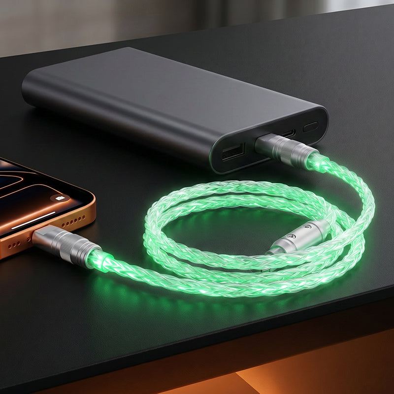 “Neon REZNIKA” RGB megvilágítású ezüstözött gyorstöltő CarPlay kábel - Image 5